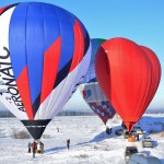 a winter flight in hot air balloons