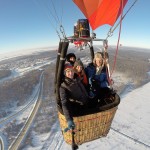 a winter flight in hot air balloons